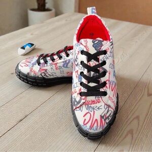 Rocawear Women’s Graffiti Print Sneakers Size 10 Street Art Canvas Shoes